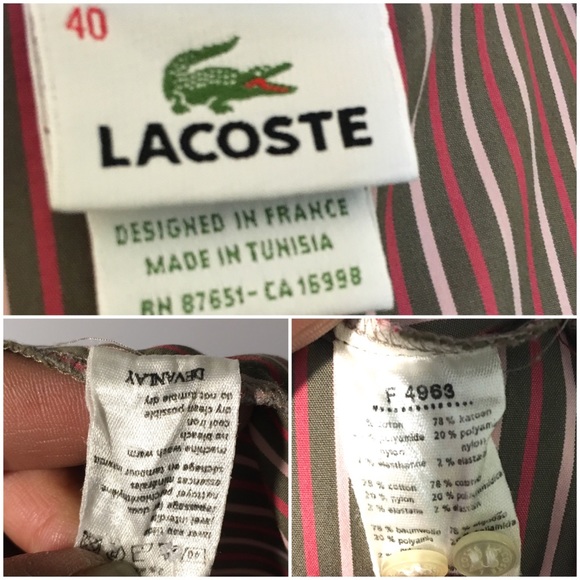 Lacoste Collared Button Front Stripe Shirt - Picture 8 of 8
